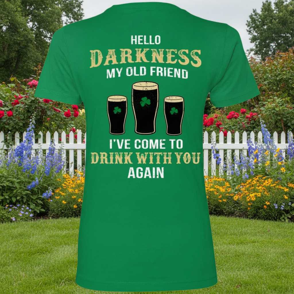 Custom Irish Darkness Front Shamrock T-Shirt — Custom Gift BFP7Z