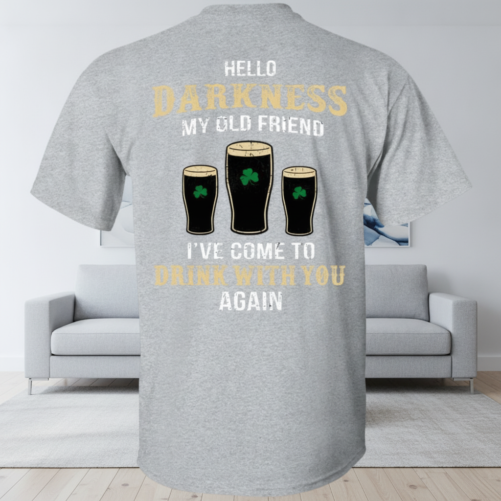 Custom Irish Darkness Front Shamrock T-Shirt — Custom Gift BFP7Z