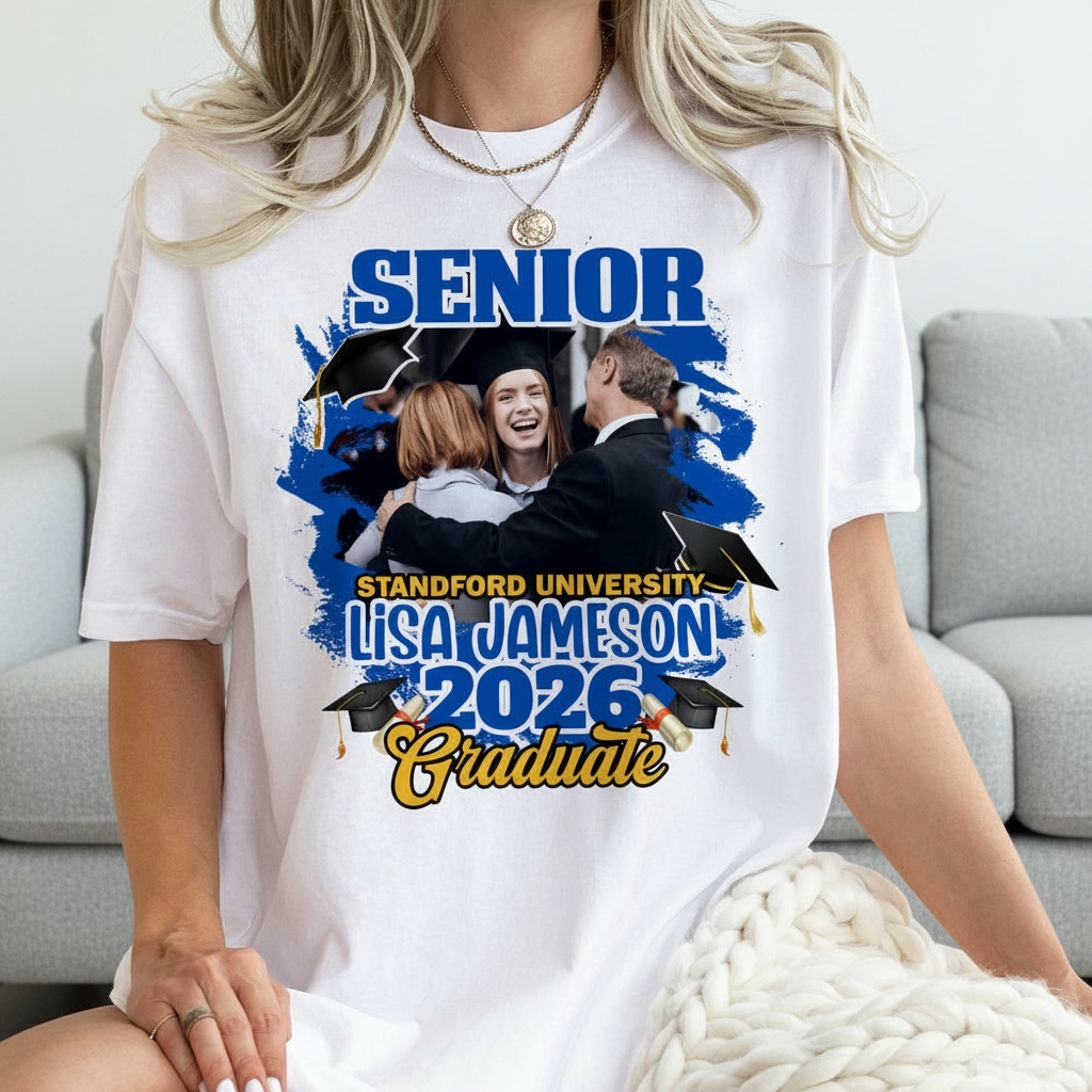 Custom Congrats Senior Graduation Bright T-Shirt — Custom Gift KQSBE