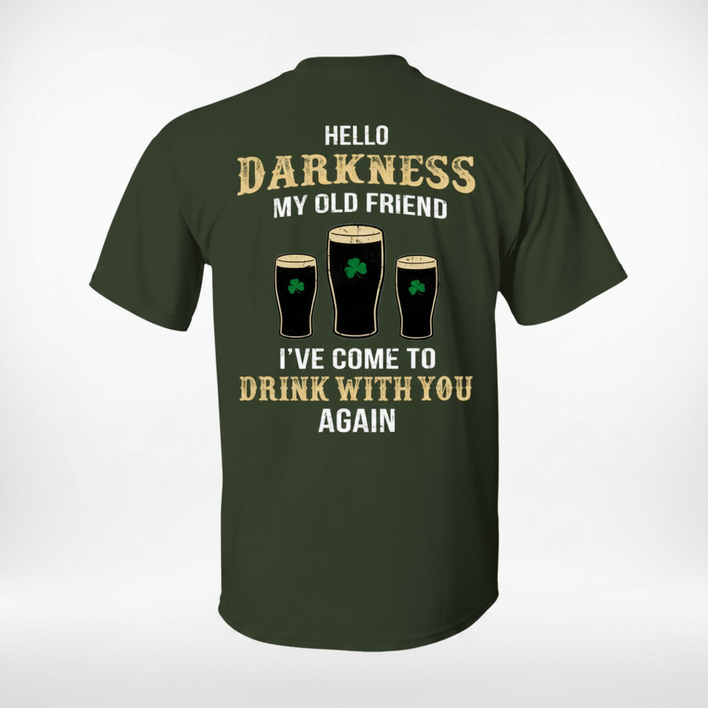 Custom Irish Darkness Front Shamrock T-Shirt — Custom Gift BFP7Z