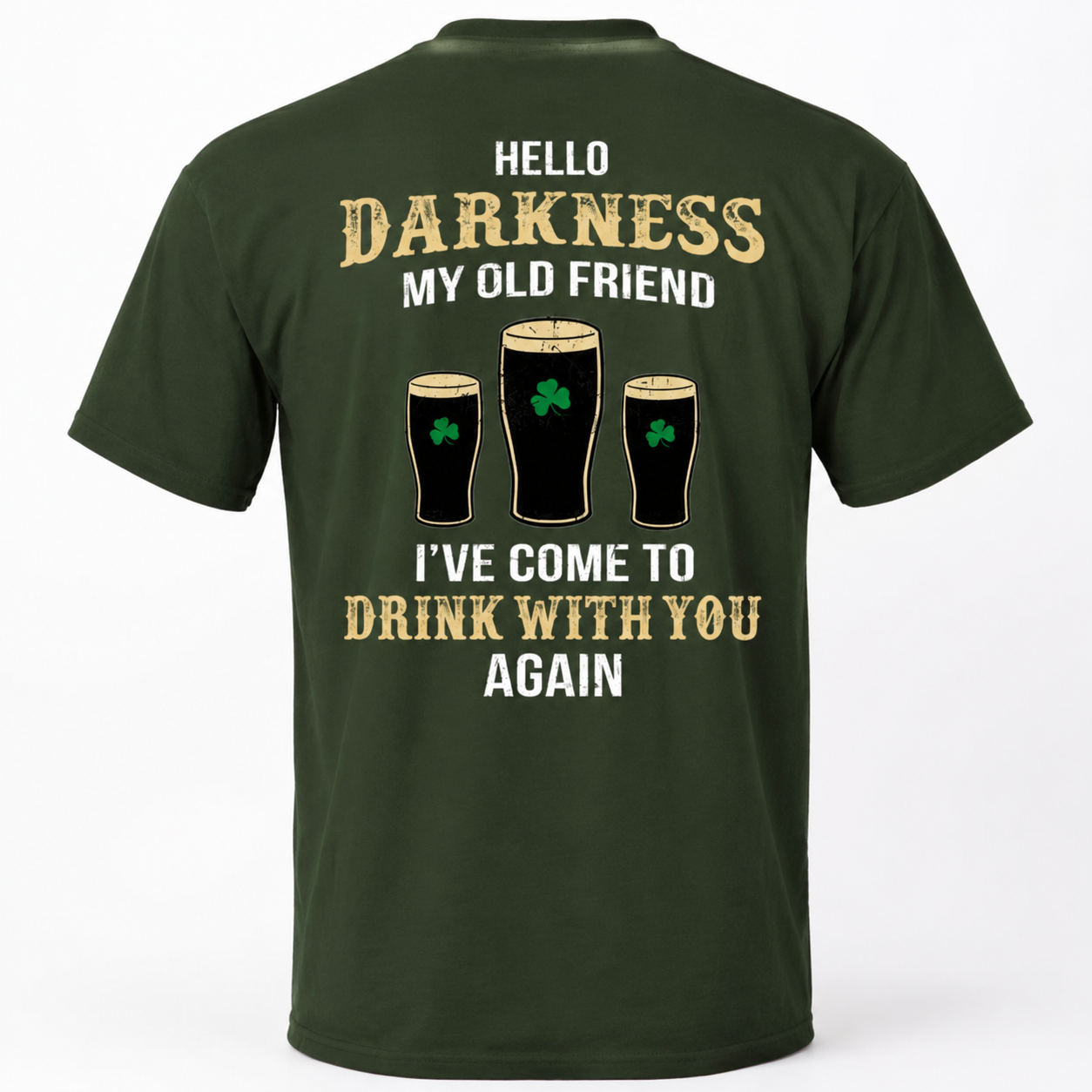 Custom Irish Darkness Front Shamrock T-Shirt — Custom Gift 8WMV8
