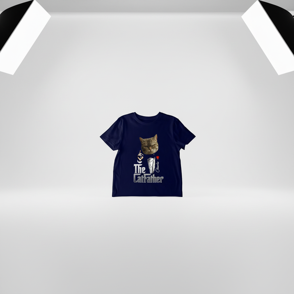 Custom Catfather Gentlemen Cat Dad T-Shirt — Gift for Dad S287F
