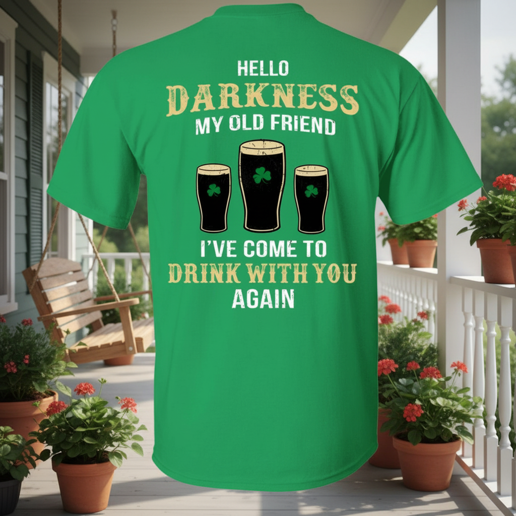 Custom Irish Darkness Front Shamrock T-Shirt — Custom Gift BFP7Z