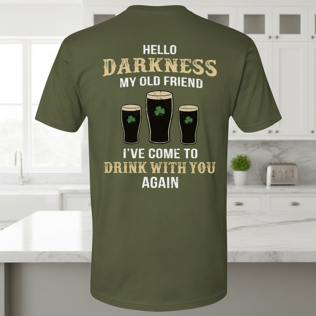 Custom Irish Darkness Front Shamrock T-Shirt — Custom Gift BFP7Z