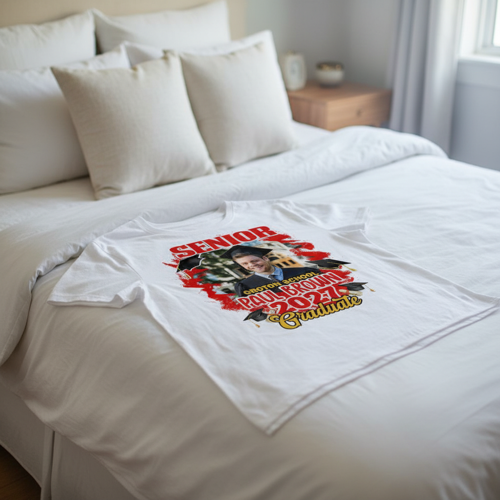 Custom Congrats Senior Graduation Bright T-Shirt — Custom Gift KQSBE