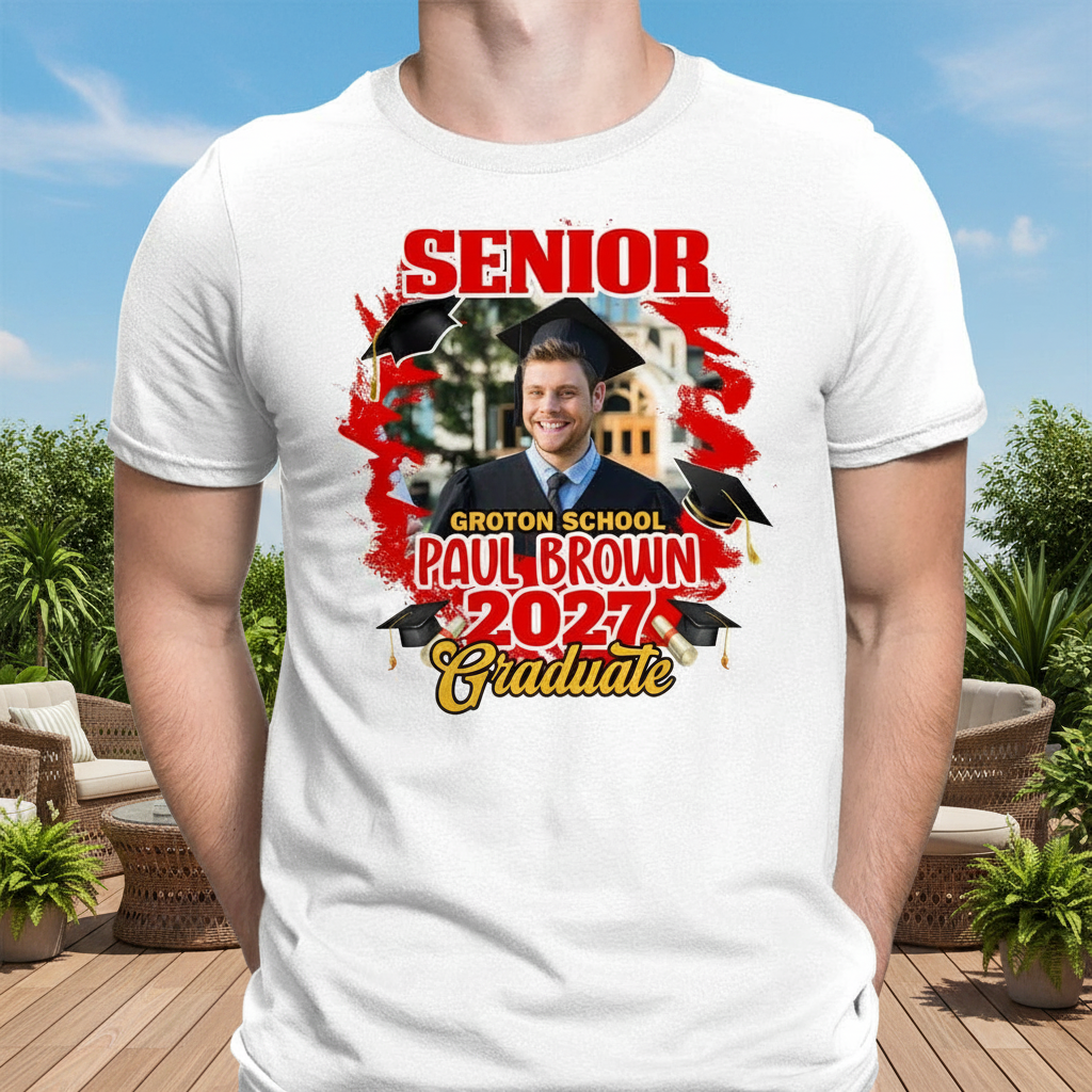 Custom Congrats Senior Graduation Bright T-Shirt — Custom Gift KQSBE