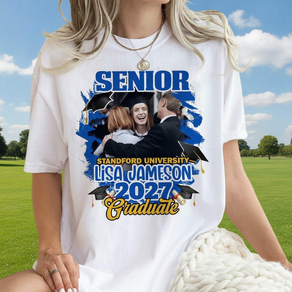 Custom Congrats Senior Graduation Bright T-Shirt — Custom Gift KQSBE