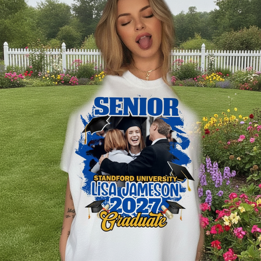 Custom Congrats Senior Graduation Bright T-Shirt — Custom Gift KQSBE