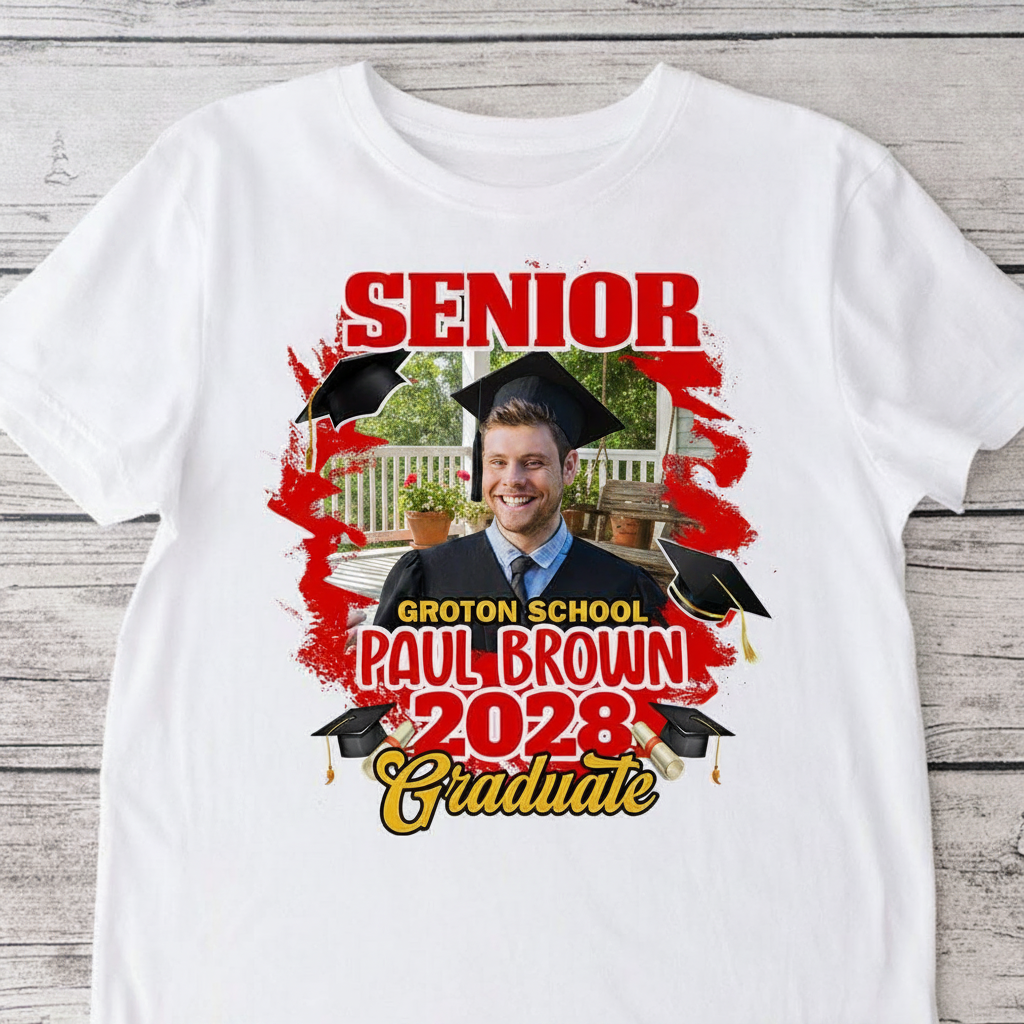 Custom Congrats Senior Graduation Bright T-Shirt — Custom Gift KQSBE