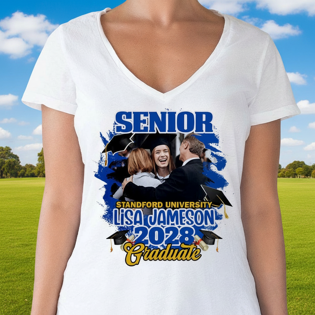 Custom Congrats Senior Graduation Bright T-Shirt — Custom Gift KQSBE
