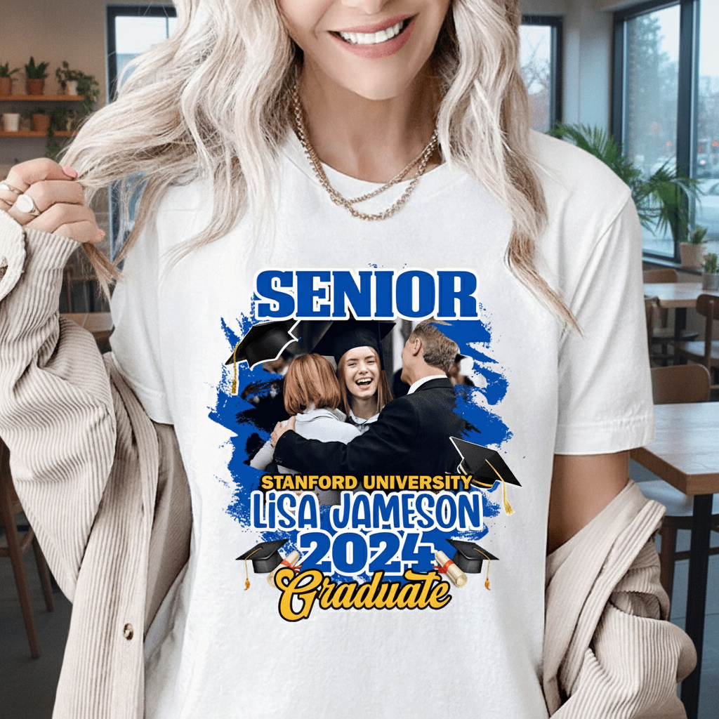 Custom Congrats Senior Graduation Bright T-Shirt — Custom Gift KQSBE