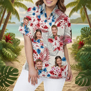 Custom America Hawaiian Shirt Hawaiian Shirt - main product view with custom photo design