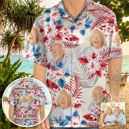 Custom Annoying Each Other Hawaiian Shirt - design close up view