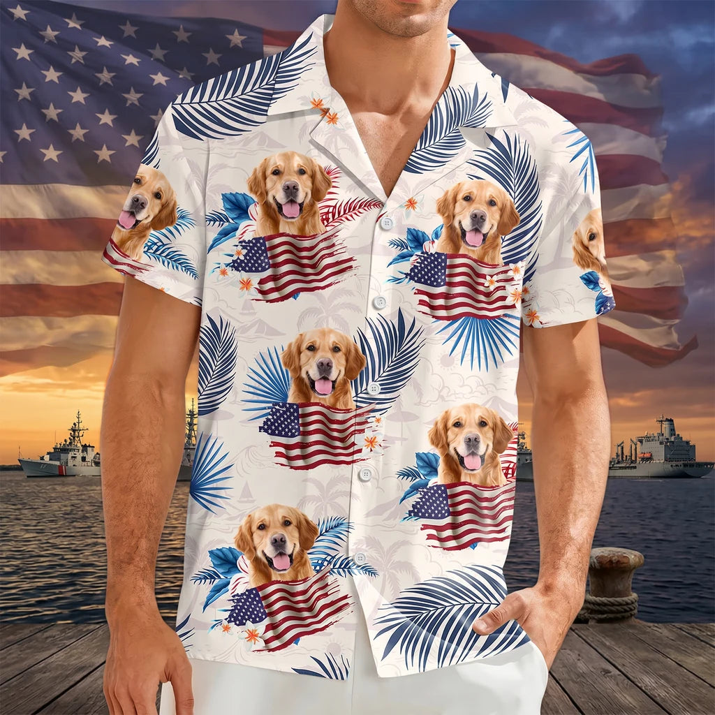 Custom Dog Cat America Hawaiian Shirt - product care and notice