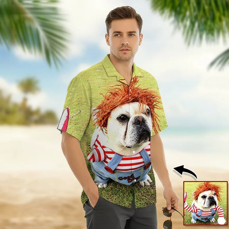 Custom Pet Photo Hawaiian Hawaiian Shirt - main product view with custom photo design