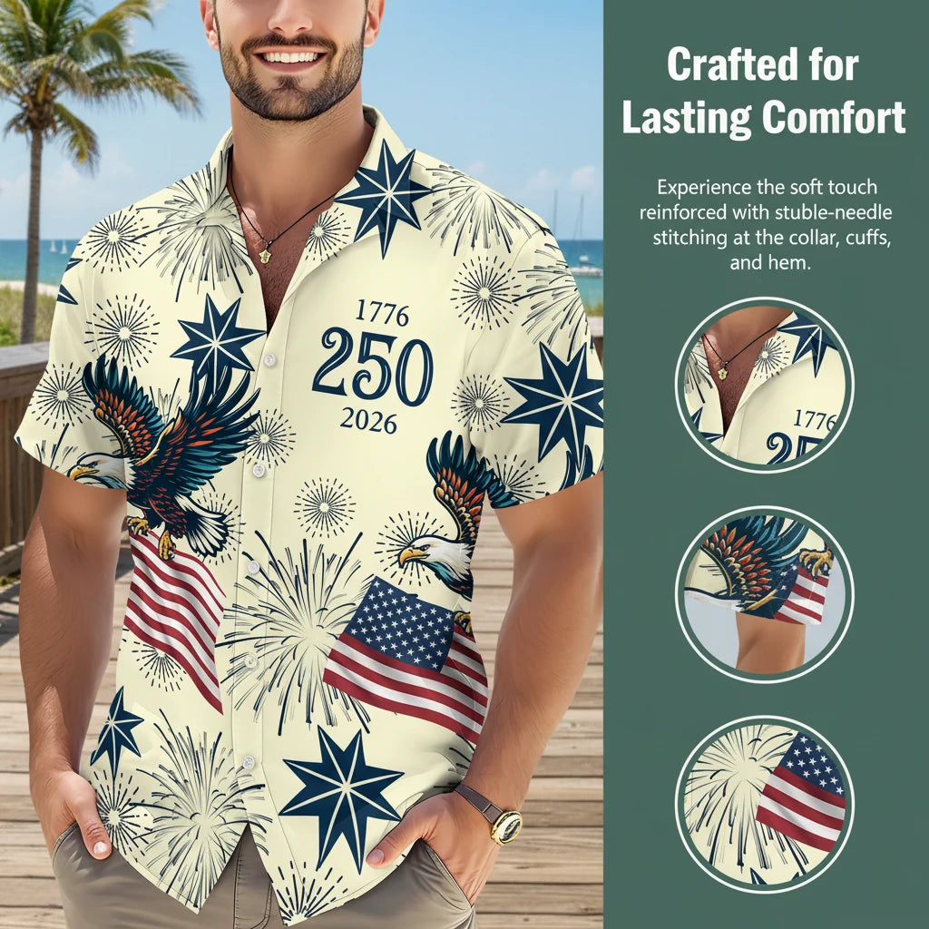 Custom USA 250 Anniversary Hawaiian Shirt - product care and notice