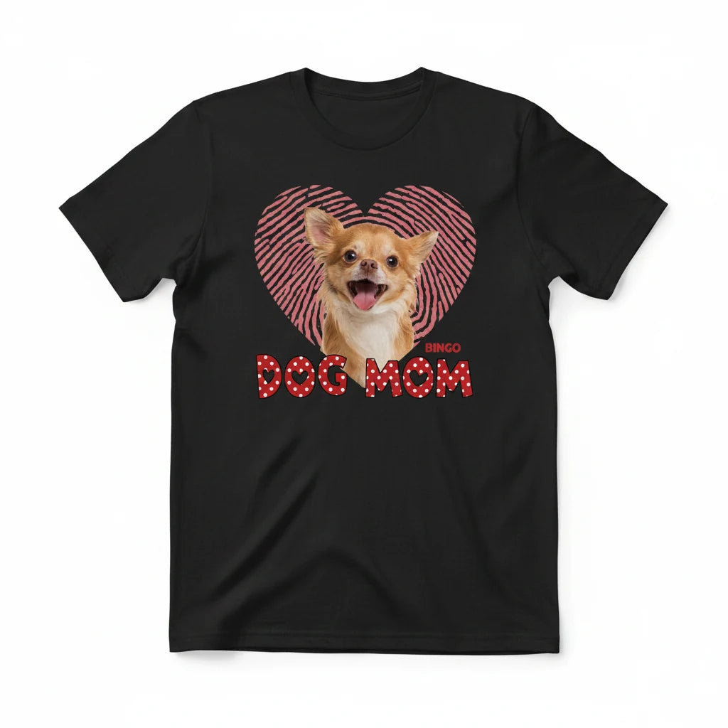 Custom Photo Upload Dog T-Shirt - detail view of personalized print