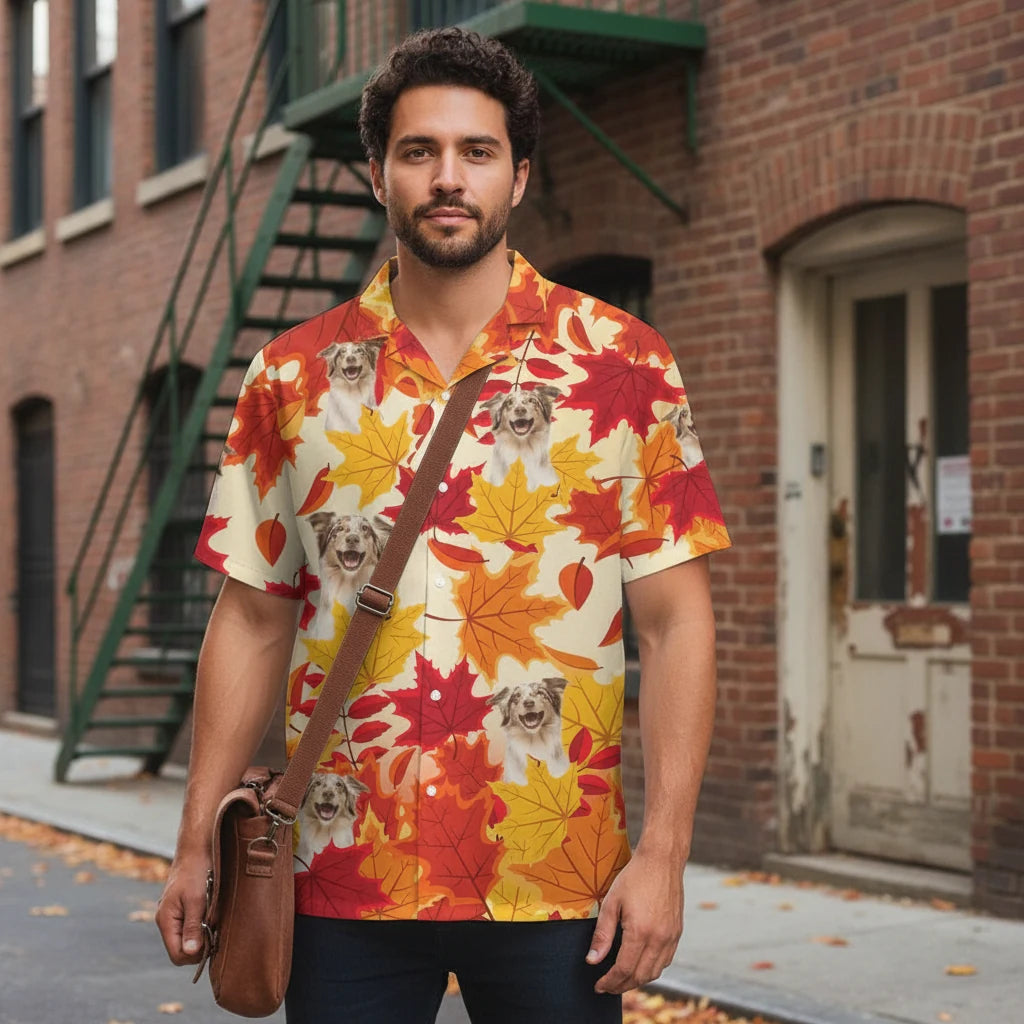 Custom Photo Upload Hawaiian Hawaiian Shirt - design close up view