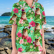 Custom Dog Photo Tropical Hawaiian Shirt - main product view with custom photo design