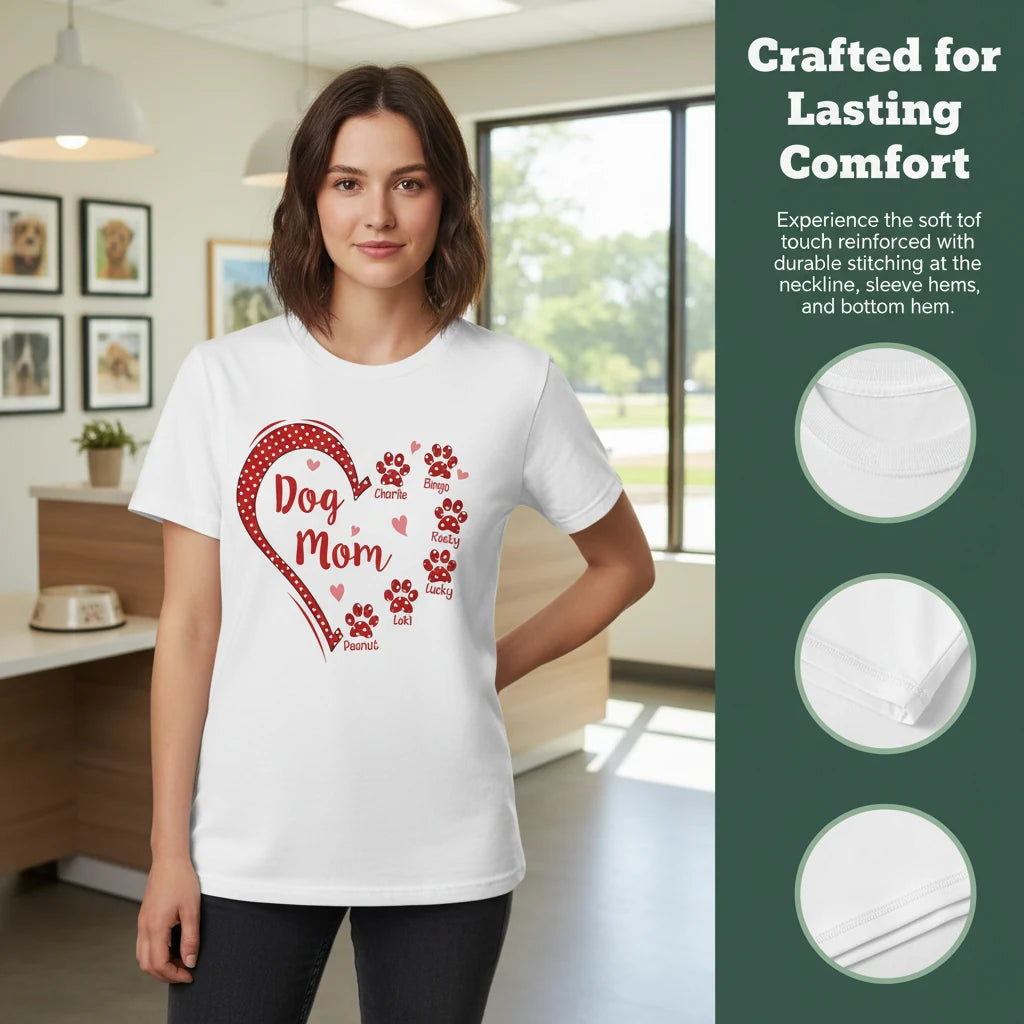 Custom Dog Mom Cat T-Shirt - fabric material detail