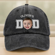 Custom Photo Kid Dad Baseball Cap - main product view with custom photo design
