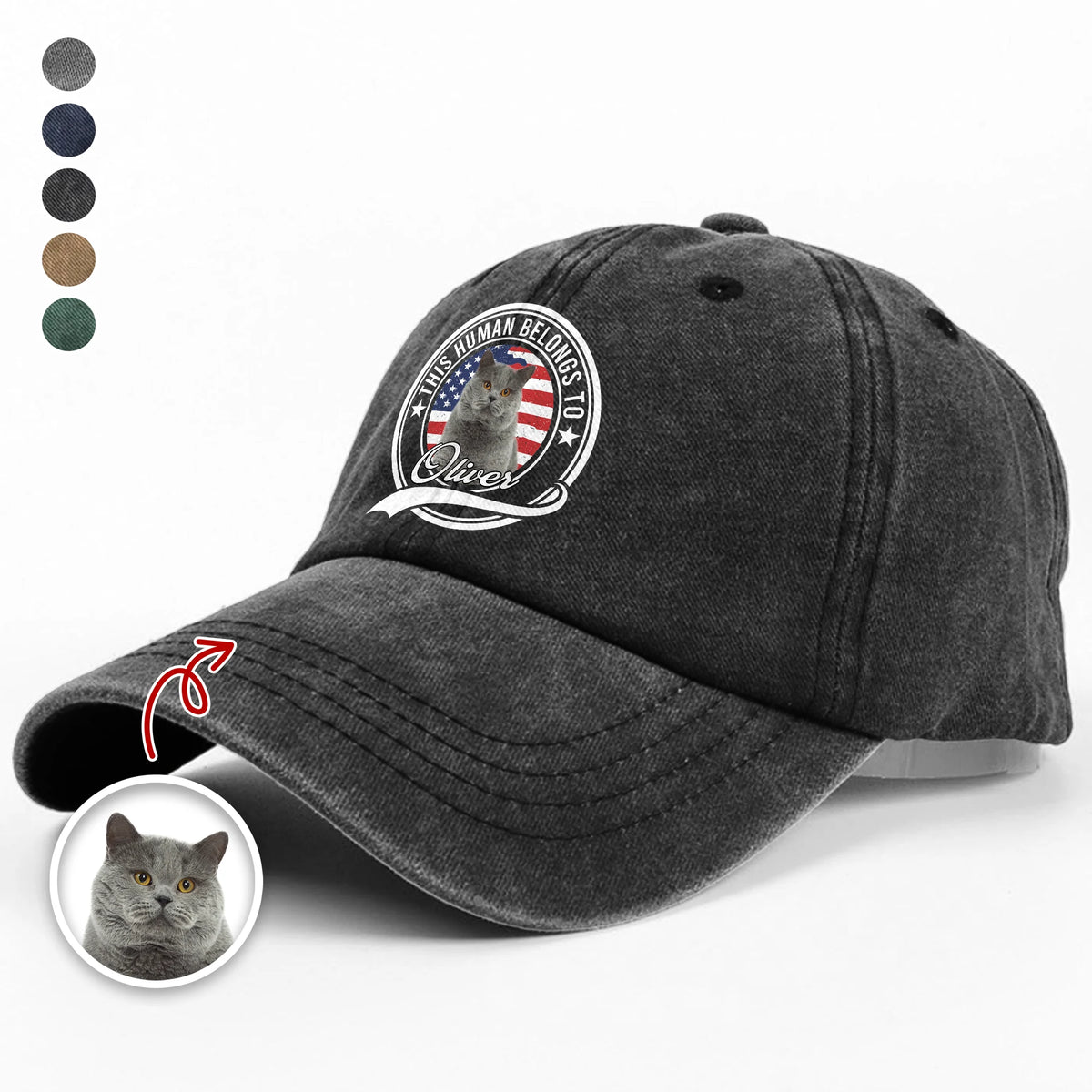 Custom Photo Human Belongs Baseball Cap - product care and notice