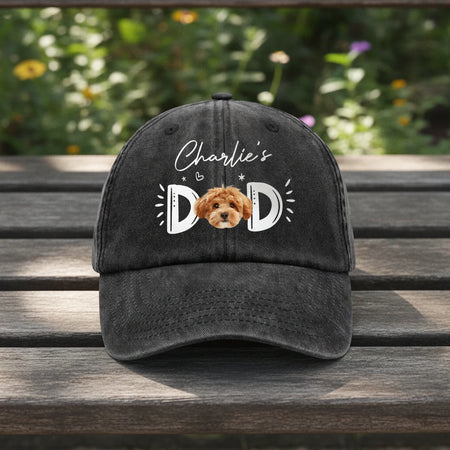 Custom Photo Dog Cat Baseball Cap - detail view of personalized print