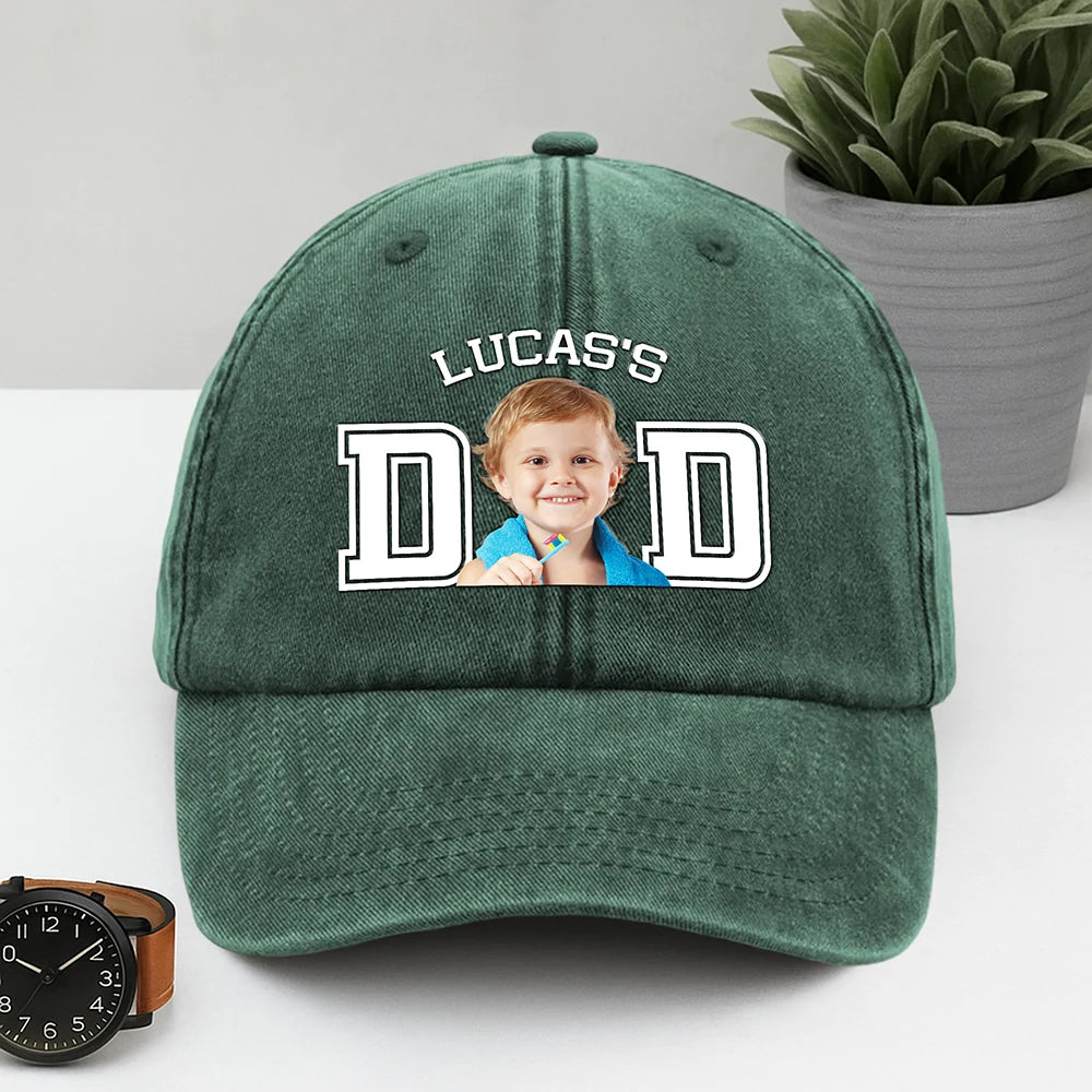 Custom Photo Kid Dad Baseball Cap - fabric material detail