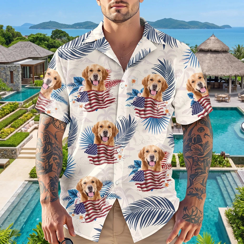 Custom Dog Cat America Hawaiian Shirt - product care and notice