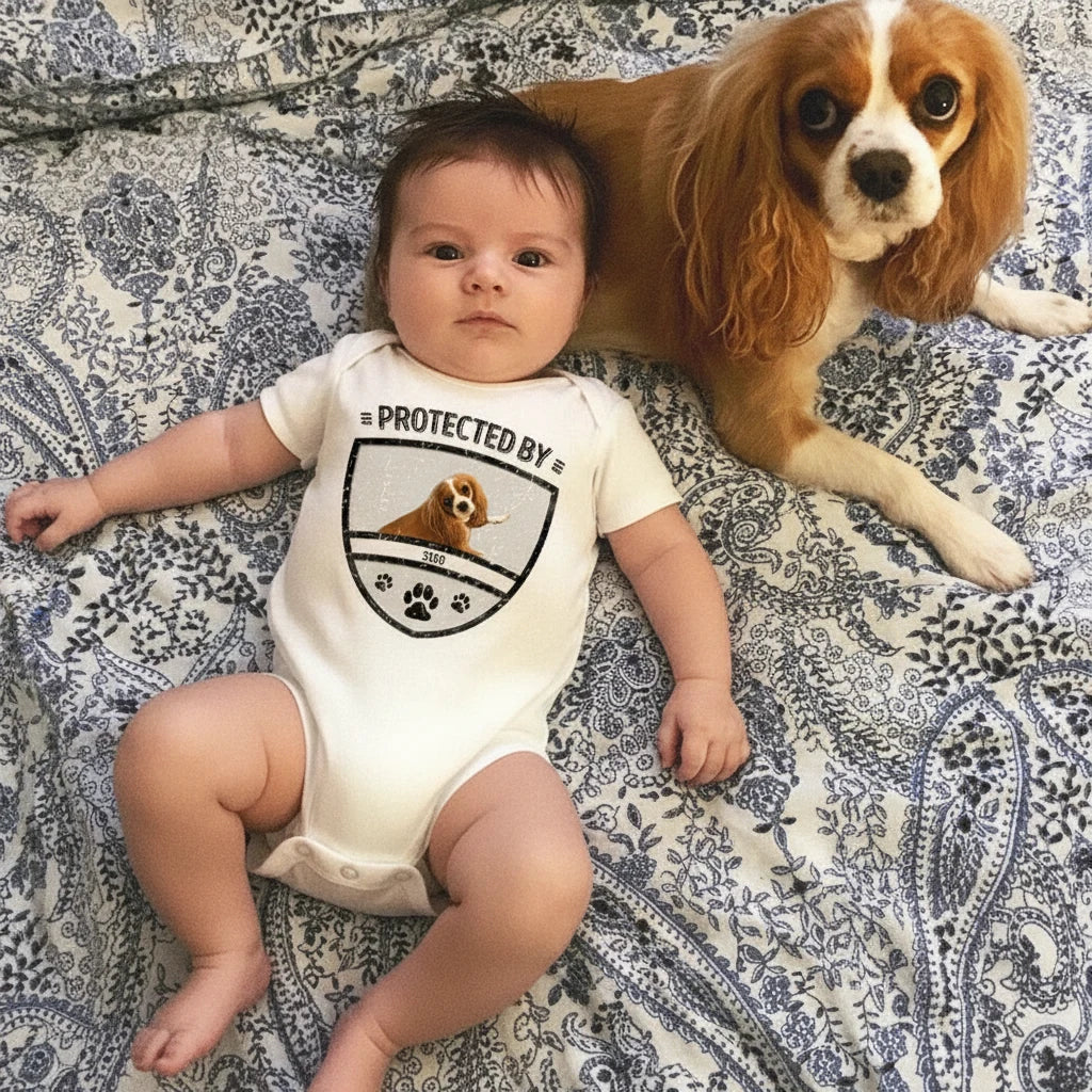Custom Protected Kid Dog T-Shirt - product care and notice