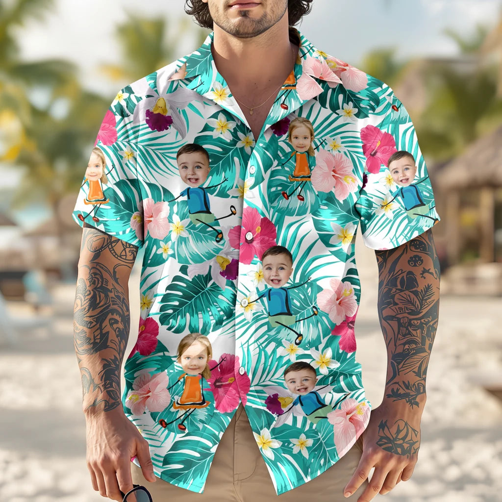 Custom Funny Kids Family Hawaiian Shirt - product care and notice