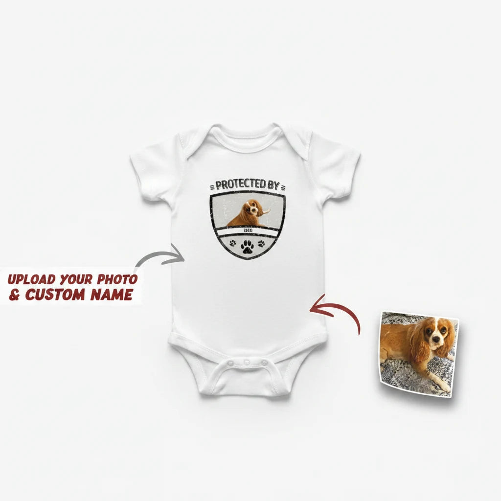 Custom Protected Kid Dog T-Shirt - product care and notice