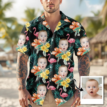 Custom Funny Kid Flamingo Hawaiian Shirt - product care and notice