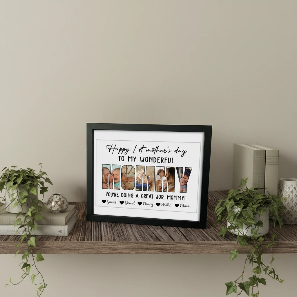 Custom Photo Happy 1St Picture Frame - design close up view