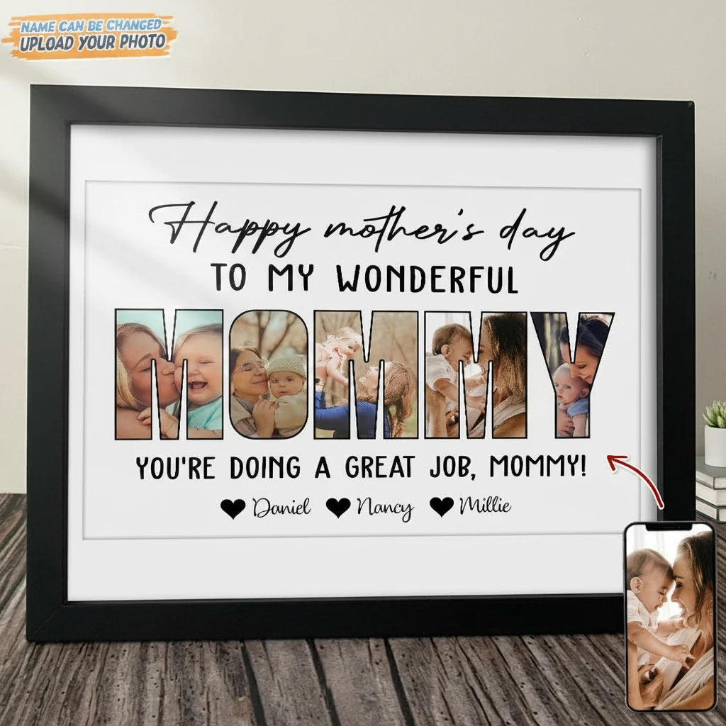 Custom Photo Happy 1St Picture Frame - detail view of personalized print