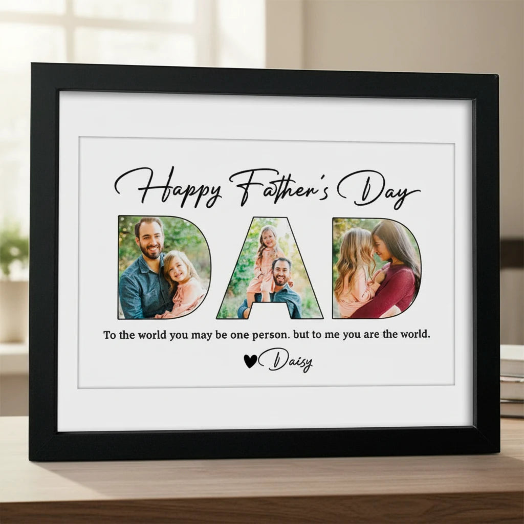 Making Memories For Father'S Picture Frame - detail view of personalized print