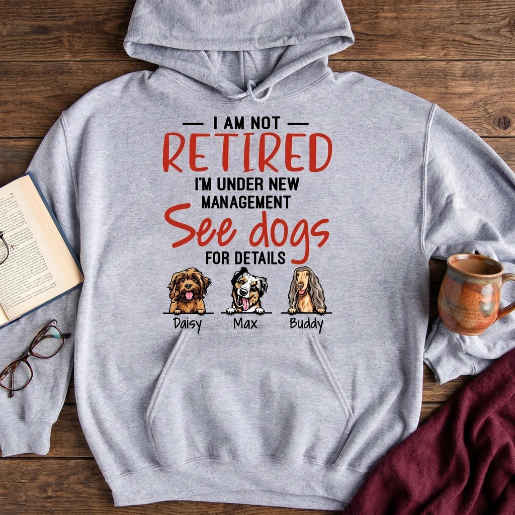 Custom Dog Retired Im Hoodie - main product view with custom photo design