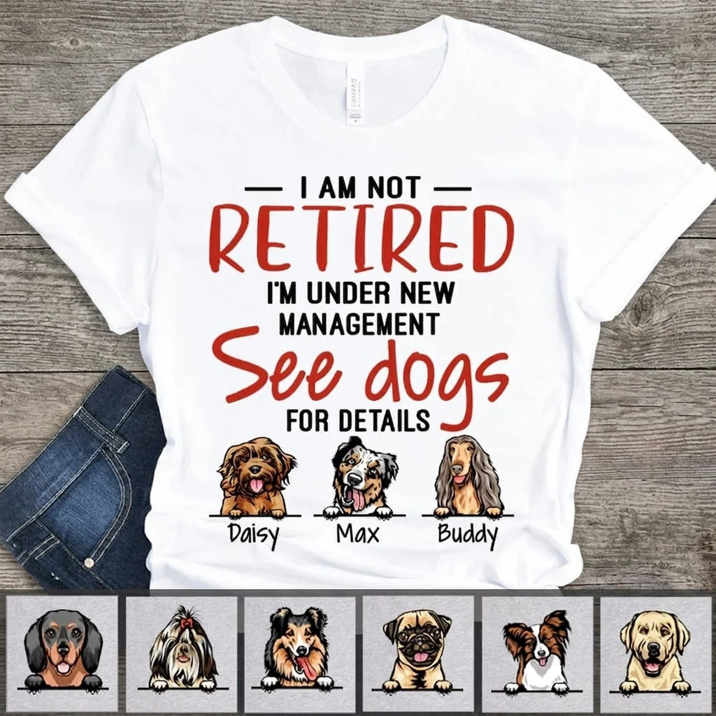 Custom Dog Retired Im Hoodie - detail view of personalized print