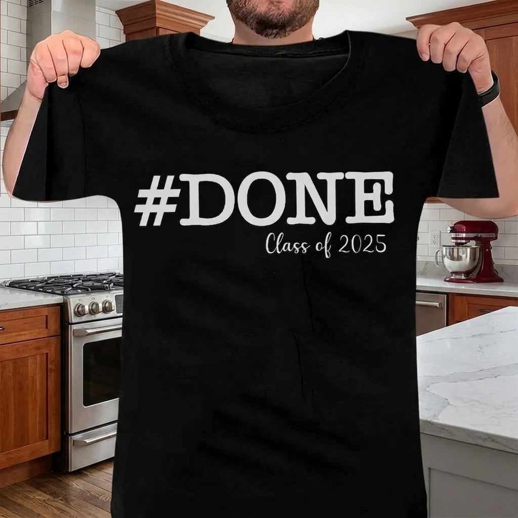 Custom Done Class 2026 T-shirt - product care and notice