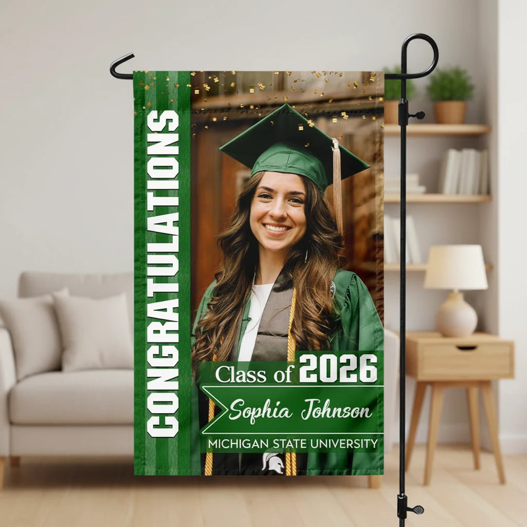 Custom Congratulations Class 2026 Garden Flag - size chart