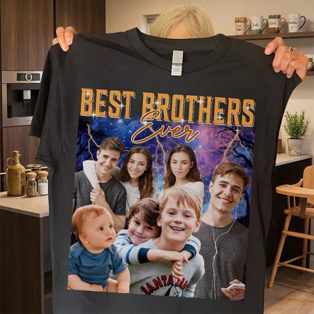 Custom Personalized Portrait Retro T-shirt - main product view with custom photo design