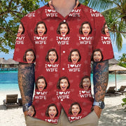 Custom Love My Girlfriend Hawaiian Shirt - main product view with custom photo design
