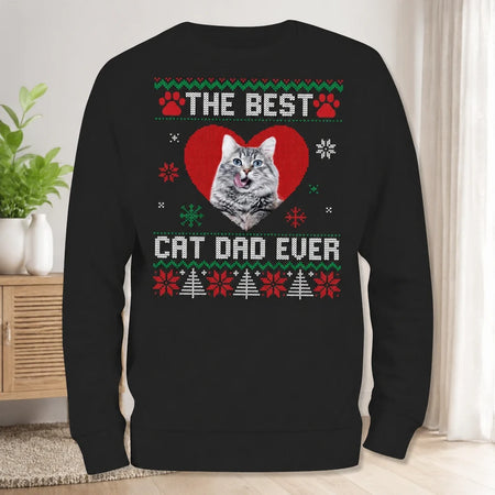 Custom Photo Best Cat Sweatshirt - main product view with custom photo design