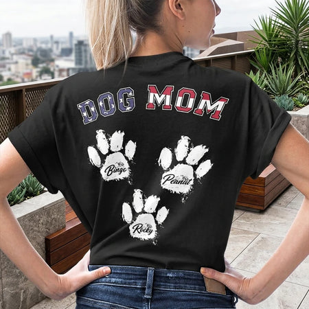 Custom Dog Mom Dad T-shirt - main product view with custom photo design