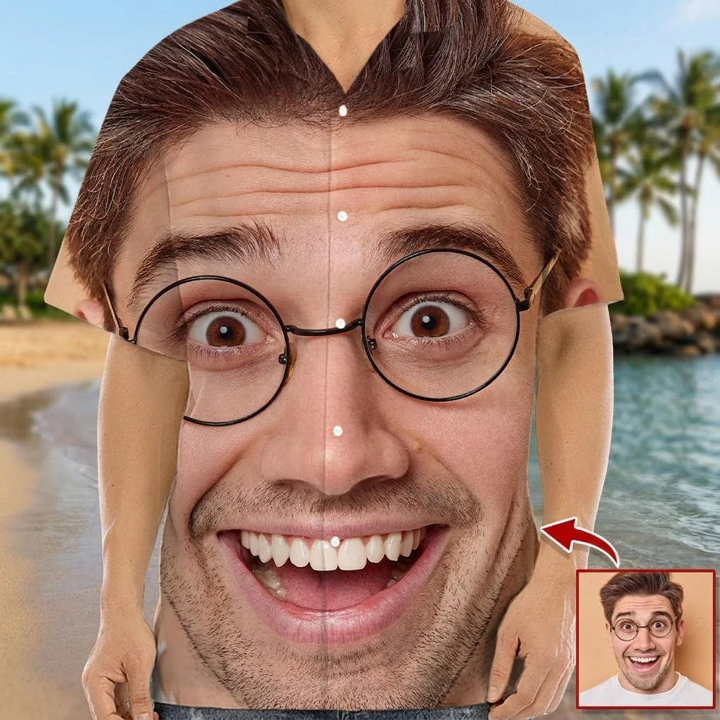 Custom Hawaiian Shirt 3 Hawaiian Shirt - main product view with custom photo design