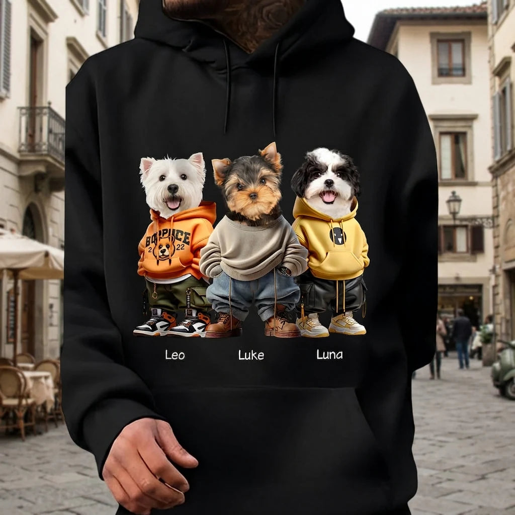 Custom Cool Dog Cat T-Shirt - main product view with custom photo design