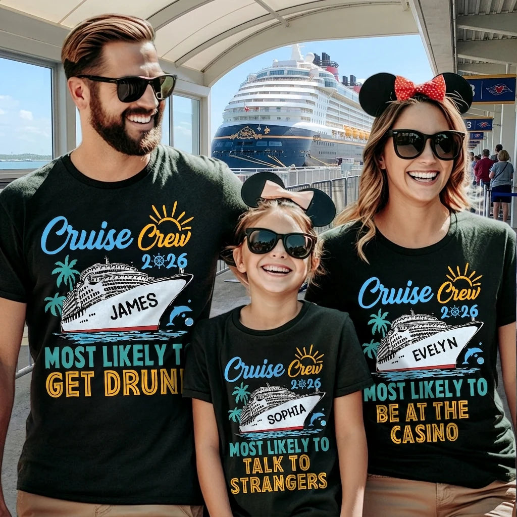 Custom Name Cruise Crew T-shirt - main product view with custom photo design