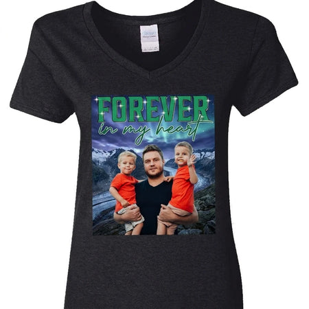 Custom Personalized Portrait Retro T-shirt - design close up view