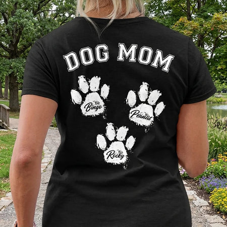 Custom Dog Mom Dad T-shirt - design close up view