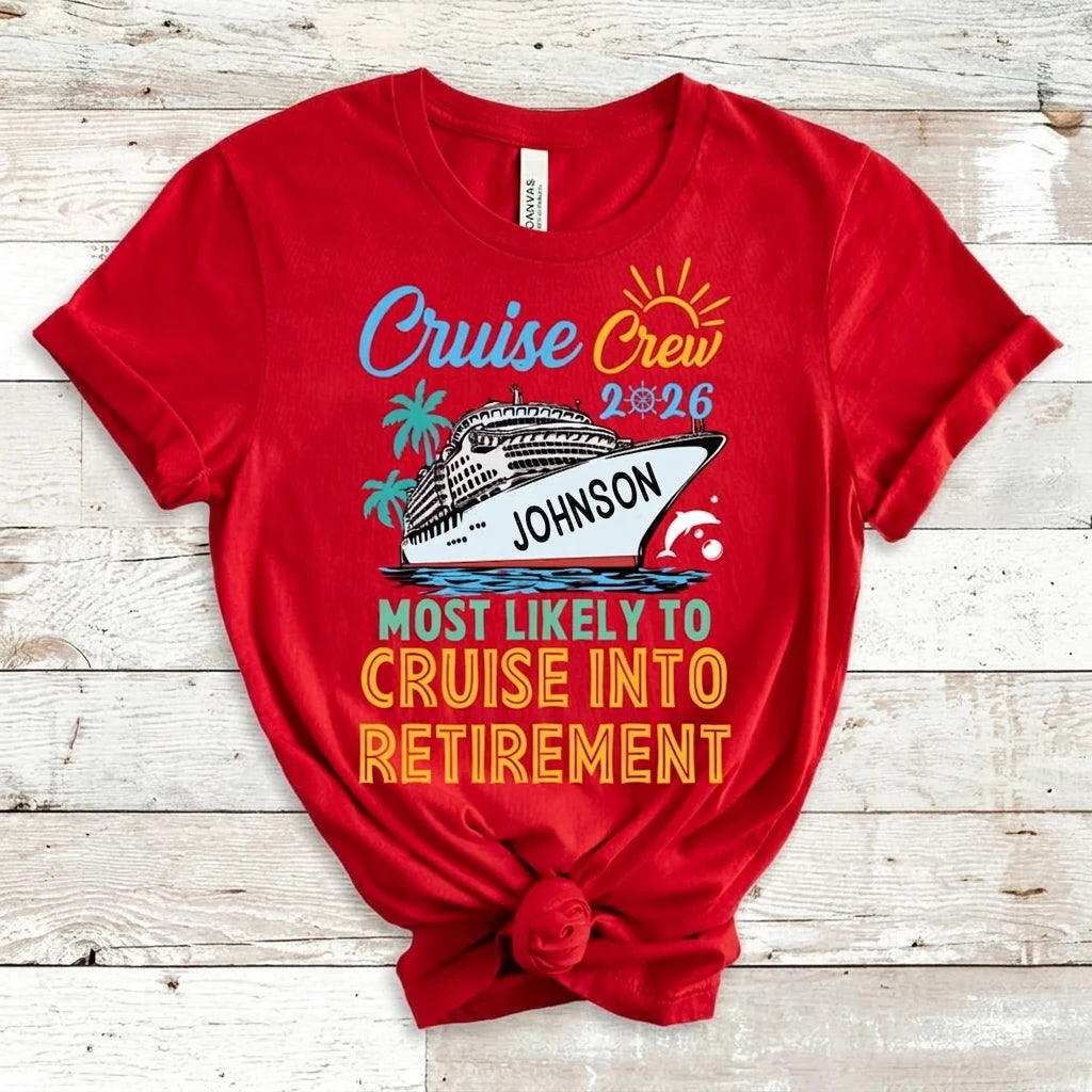 Custom Name Cruise Crew T-shirt - product care and notice